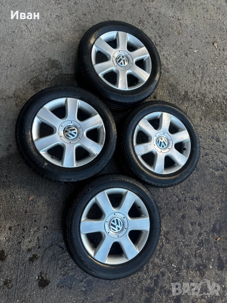 Алуминиеви джанти 5х112 с гуми Bridgestone, снимка 1