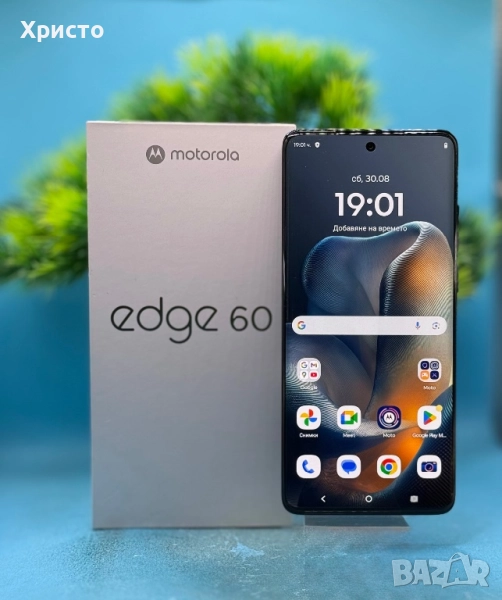 ГАРАНЦИОНЕН!!! Motorola Edge 60, 256GB, 8GB RAM, 5G PANTONE Gibraltar Sea , снимка 1