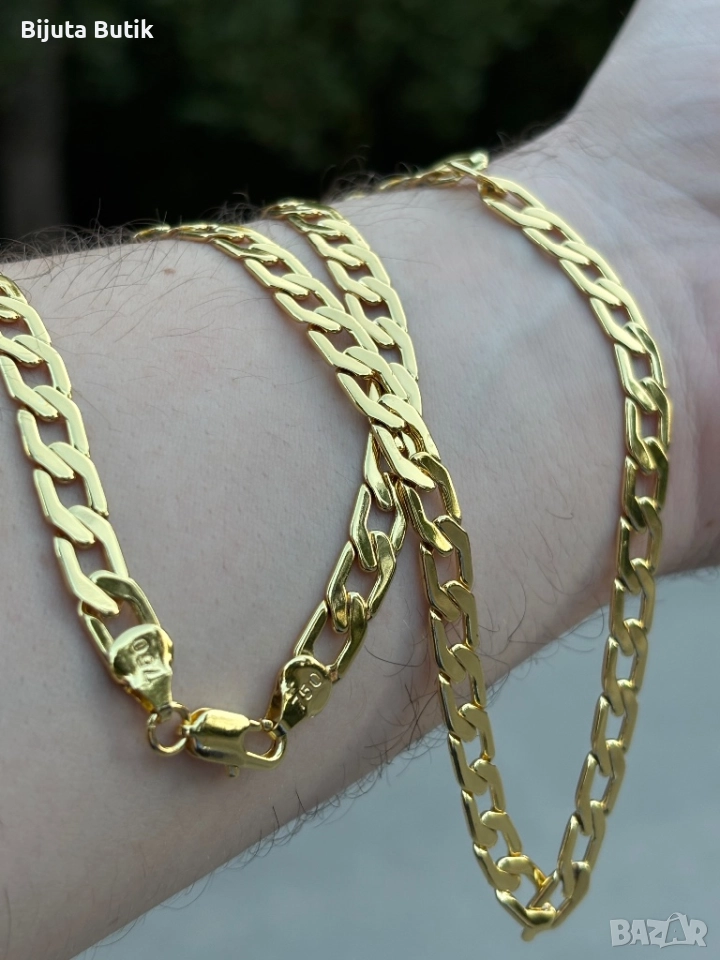 Масивен Златен Кубински Ланец, снимка 1