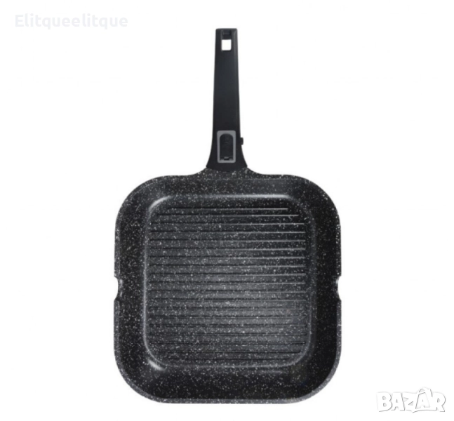 Тиган грил с капак Bohmann, 28х28х5.5см., Лят алуминий, Подвижна дръжка, Индукция, снимка 1