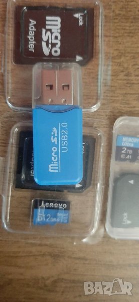 Micro sd card256/512/1tb/2tb,нови+ флашка преходник-20 лв, снимка 1