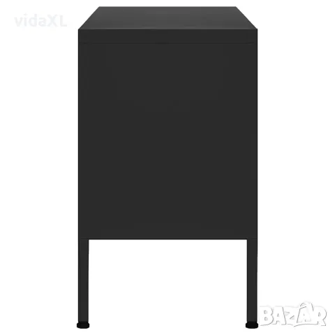 vidaXL ТВ шкаф, черен, 105x35x50 см, стомана, снимка 4 - Секции и витрини - 56147069