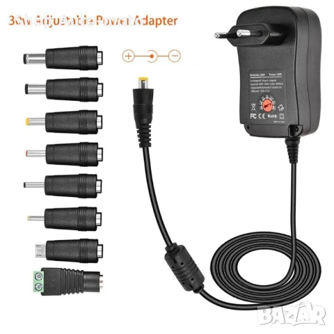 Адаптер регулируем Automat, Универсалeн, USB зарядно, 30W 3V-12V AC DC