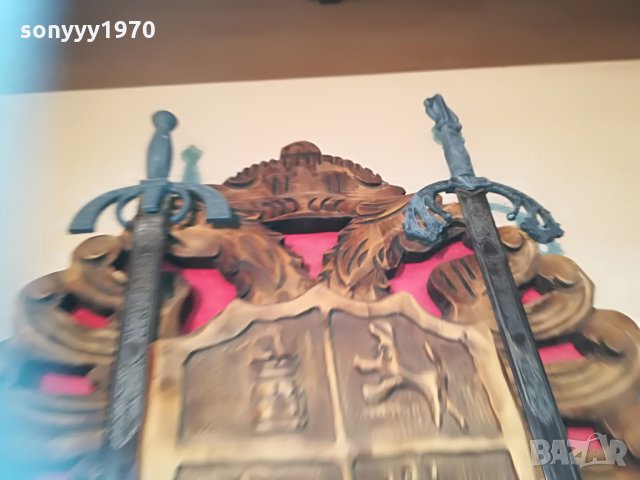 мечове за стена с дърворезба-50х40см-внос швеицария, снимка 3 - Колекции - 29894606