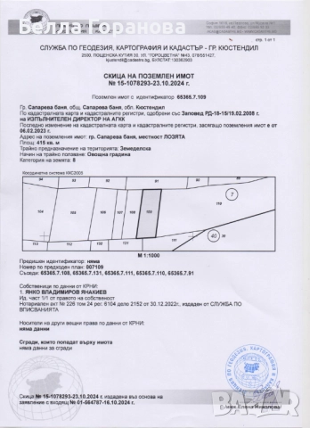 Имот гр. Сапарева баня , обл. Кюстендил, снимка 6 - Земеделска земя - 52283835