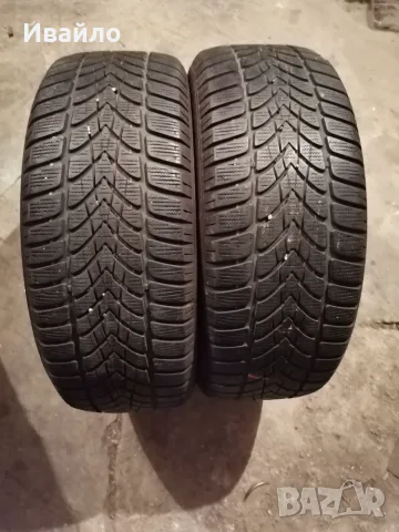 Продавам 2 броя зимни гуми 205.55.16 на 1 сезон дот 2021 Dunlop 