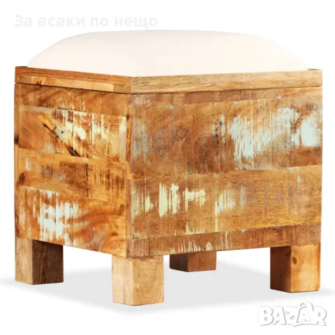 Пейка за съхранение, регенерирано дърво масив, 40x40x45 см Код P561, снимка 11 - Други - 50425307