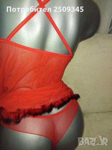 Дамска нощница комплект с прашки, снимка 1