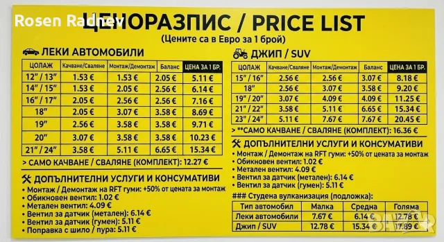 Смяна на гуми Обеля 2