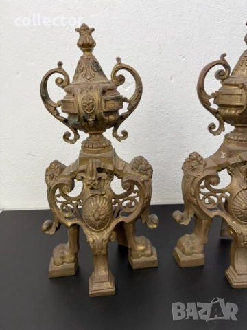 Френски каминни подпори - Наполеон III №7773, снимка 3 - Антикварни и старинни предмети - 52839805