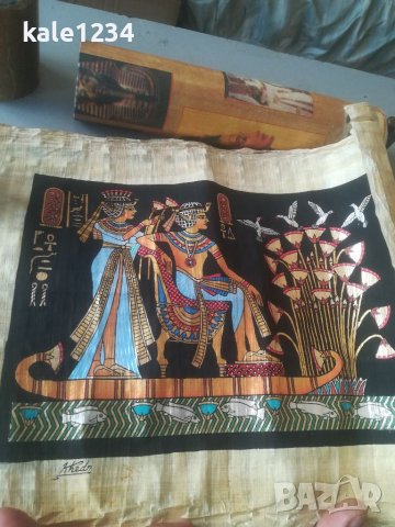 Египетски папирус. Оригинал. Ръчно рисуван. Mohamed Khedr. Картина. Египет. 