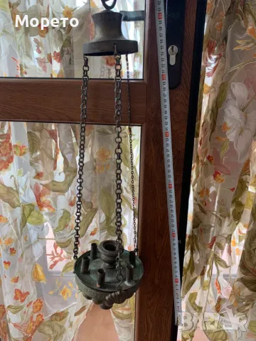 Огромно старо бронзово кандило-19-ти век, снимка 5 - Антикварни и старинни предмети - 47822710