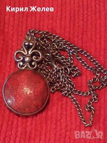 АВТОРСКО СРЕБЪРНО АР ДЕКО КОЛИЕ СРЕБРО 925 Част От КОМПЛЕКТ с ШЛИФОВАН НАТУРАЛЕН ЧЕРВЕН КОРАЛ 34618, снимка 7 - Колиета, медальони, синджири - 39569186