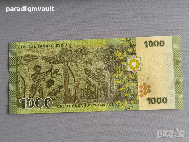 Банкнота - Сирия - 1000 паунда UNC | 2013г., снимка 2 - Нумизматика и бонистика - 52508593