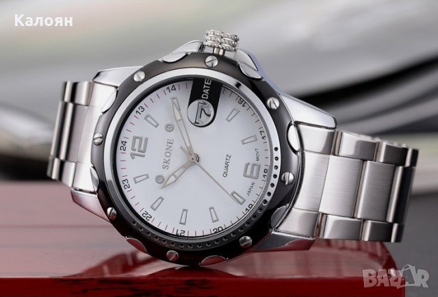Мъжки часовник с метална верижка SKONE 7147, снимка 2 - Мъжки - 29671851
