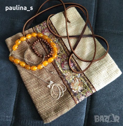 Комплект ръчно изработена чанта, подходящи бижута и подарък , снимка 1 - Чанти - 37069123