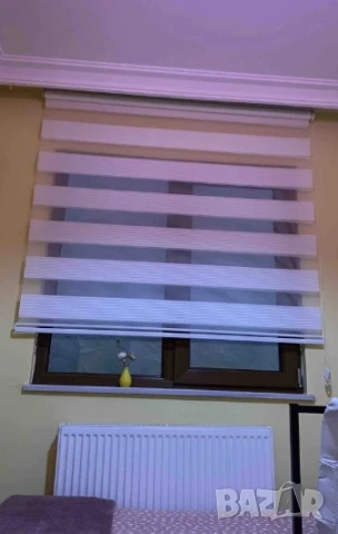 Щори ECD  Ролетни, Текстилни, Двойни, Без пробиване, Включен монтажен материал, Бял,Сив ,Бежов