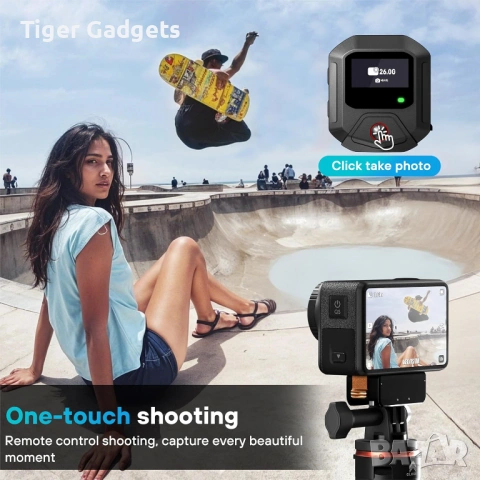 STARTRC GPS дистанционно за DJI Action 5 Pro/4 Bluetooth 25м, снимка 4 - Чанти, стативи, аксесоари - 53993074