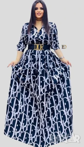 дълги рокли тип риза versace valentino garavani christian dior dolce gabbana louis vuitton , снимка 15 - Рокли - 50574326