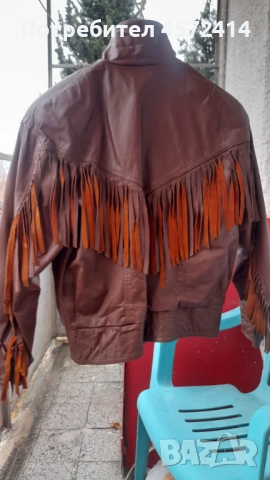 Дамско кожено яке с ресни, естествена кожа. М - L, снимка 6 - Якета - 51456496