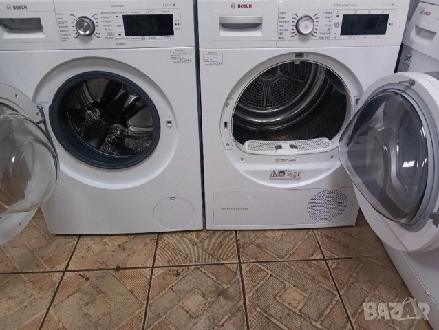 Комплект пералня и сушилня с термопомпа Бош Bosch Serie 8 A+++ 8кг Mede in Germany Гаранция!, снимка 6 - Перални - 52474766