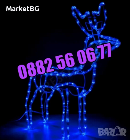 Коледен светещ елен, коледен елен височина 90 см, бяла светлина, снимка 4 - Декорация за дома - 52429734