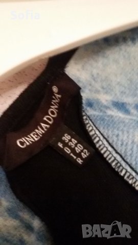 Блузон Лорена дълъг с дънков принт/Плетиво Бял комплект:миди пола с къса блуза, снимка 9 - Блузи с дълъг ръкав и пуловери - 34243505