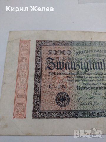 Райх банкнота - Германия - 20 000марки / 1923 година - 17986, снимка 3 - Нумизматика и бонистика - 31029947