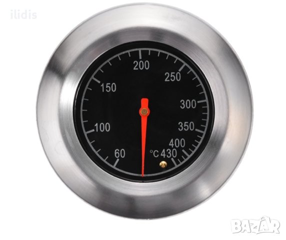 Термометър  голям  с  шиш за  барбекю  до430 градуса    Ф 76 мм  и  шиш 39 мм, снимка 1 - Скари - 42067102
