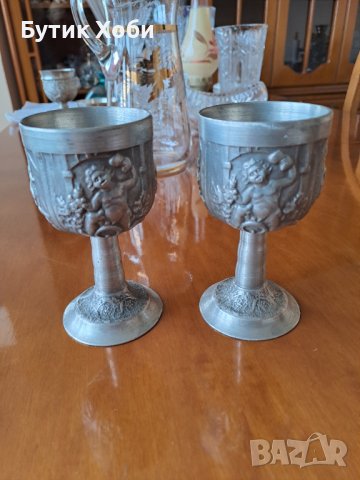 Антични чаши от калай, снимка 1 - Антикварни и старинни предмети - 38298743