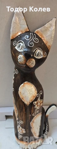 Котка дървена ръчна изработка.
