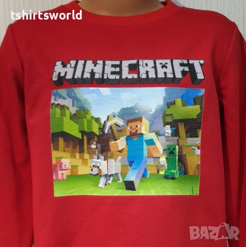 Нова детска ватирана блуза с дълъг ръкав и дигитален печат MINECRAFT (Майнкрафт), снимка 2 - Детски Блузи и туники - 38168332