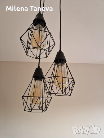 Полилей с 2 настолни лампи