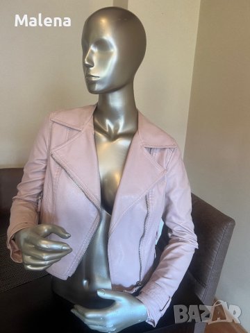 Дамско кожено яке в бебешко розов цвят !, снимка 9 - Якета - 42108191