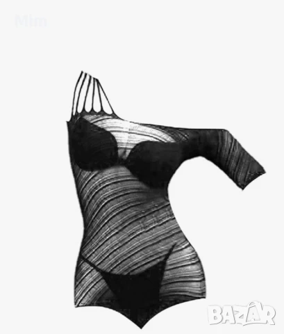 Черно еластично боди мрежа с отворено дъно , снимка 6 - Корсети, бюстиета, топове - 51210115