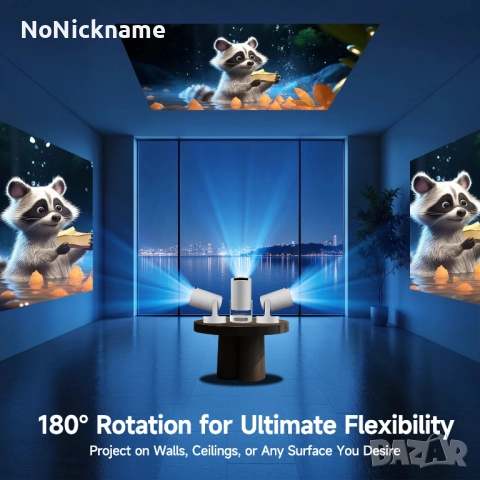 Magcubic HY300 Pro+ 4K Android 11 Преносим проектор 8000 лумена WiFi6, BT5.4 Външно кино 5W HiFi, снимка 12 - Плейъри, домашно кино, прожектори - 52650497