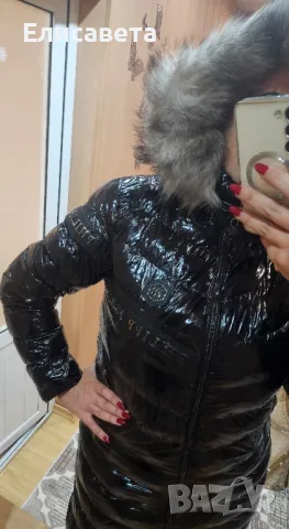 Дамско зимно модерно яке, размер Л, ,в черен цвят  лак ,PP, снимка 3 - Якета - 47925492
