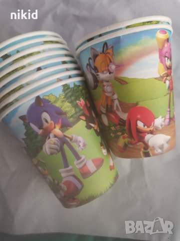 Соник Sonic 8 бр картонени чаши парти рожден ден, снимка 3 - Чаши - 29429638