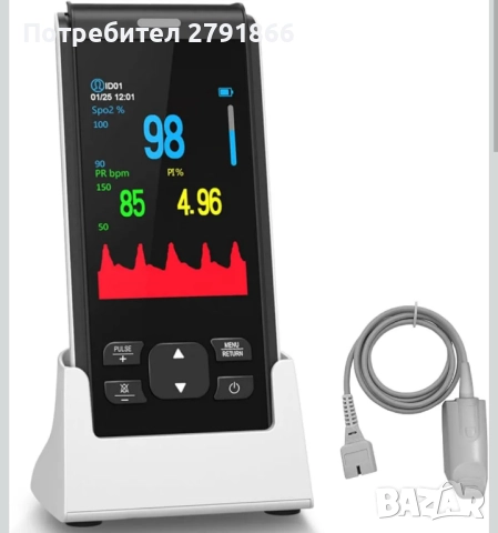 HealthTree пръстов монитор за насищане с кислород в кръвта със SpO2 и пулс Bluetooth пулсоксиметър , снимка 2 - Други - 52342468