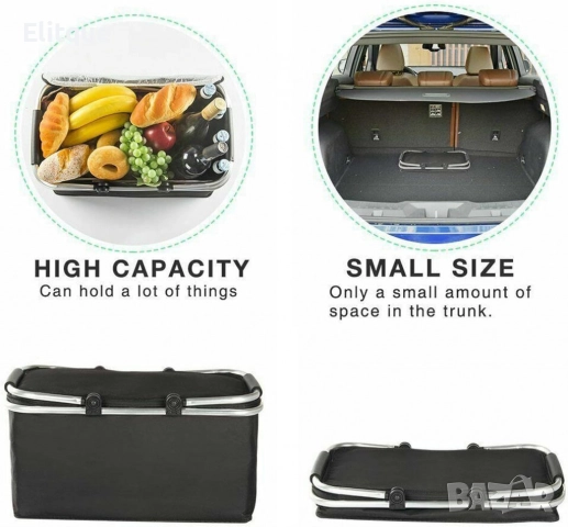 Сгъваема термична кошница с цип - За пикник или за пазар, снимка 9 - Други стоки за дома - 52715553