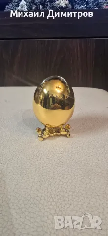 Яйце с гланцово покритие от 24-каратово злато, снимка 6 - Декорация за дома - 48413594