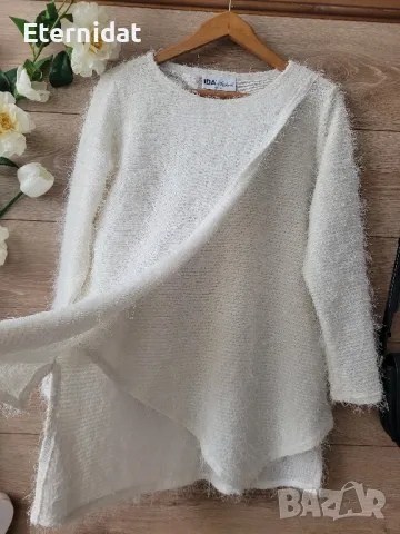 Бяла блзука и черен панталон , снимка 2 - Блузи с дълъг ръкав и пуловери - 50264691