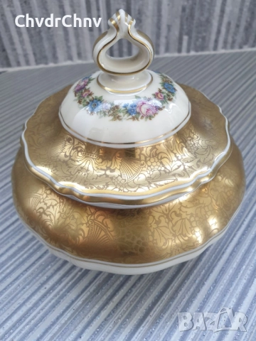 Rosenthal Bahnhof Selb бижутерка 14см/Розентал Чипъндейл стара немска порцеланова кутия с капак