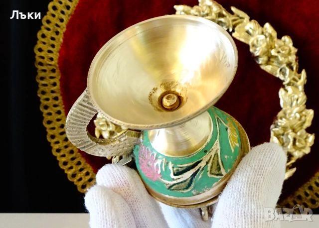 Православно бронзово кандило,тамянник,клетъчен емайл. , снимка 9 - Антикварни и старинни предмети - 52228176