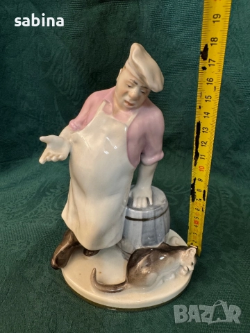 Статуетка/фигурка Котарак и готвач, ЛФЗ Ломоносов, СССР, снимка 3 - Колекции - 52975986