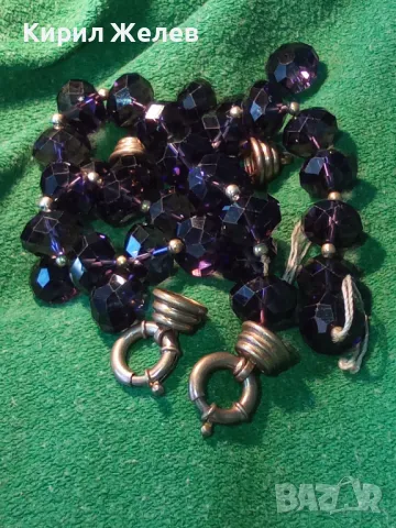 СТАРИННА ОГЪРЛИЦА от ПОСРЕБРЕНА МЕД с ПЕЧАТИ 925 и ГОЛЕМИ ФАСЕТИРАНИ ЦВЕТНИ БОХЕМСКИ КРИСТАЛИ 41872, снимка 16 - Антикварни и старинни предмети - 46233803