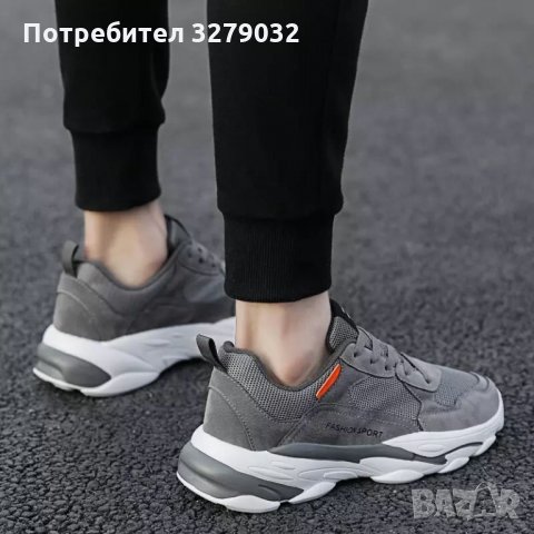 Спортни Маратонки Fashion Sport в сиво и Бяло,размери 39-46 номер, снимка 6 - Маратонки - 35381011