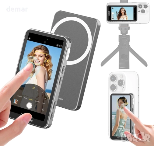 Newmowa Магнитен монитор с тъчскрийн за влог/селфи, 4-инчов