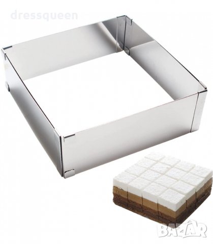 3128 Правоъгален ринг за торта Регулируем, снимка 15 - Други стоки за дома - 34238735