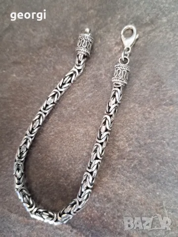 сребърна гривна , снимка 3 - Гривни - 48558143